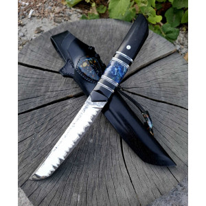 КРАСЕНЬ ТАНТО ІІ ніж ручної роботи майстра Павла Гончаренка, сталь - CPM10V в ламінаті з n690 через нікель. Photo 3